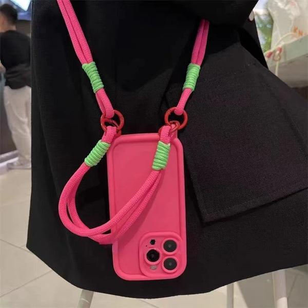 Crossbody Necklace Strap Lanyard Fall protectionCase For iPhone