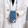 Silicone Crossbody Strap Card Holder Case for iPhone