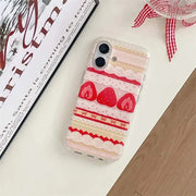 Strawberry Cake Lace Bowknot Phone Case