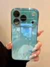 Green glossy iPhone case with premium camera shield and slim protective profile