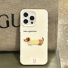 Dachshund Litchi Pattern Phone Cover