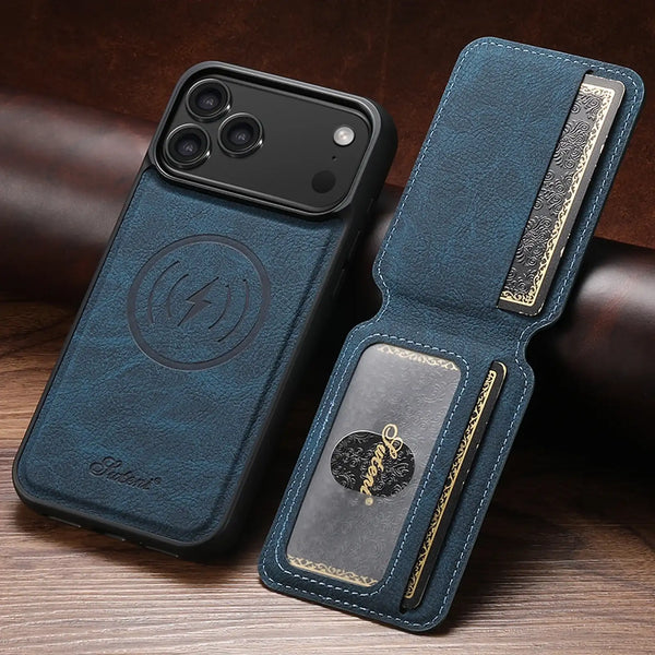 MagSafe Leather Wallet Case iPhone 17 Pro – Daily Carry