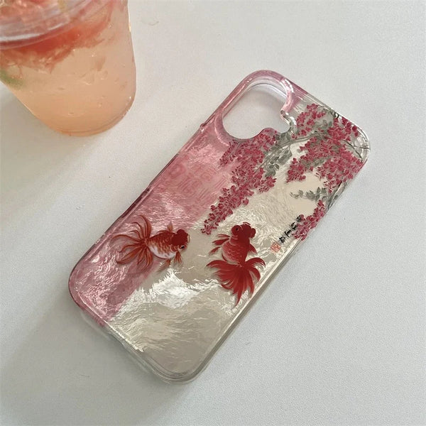 Vortex pattern painted calligraphy case