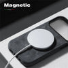 Premium Dark Grey Leather Magnetic Charging Case - detail close-up