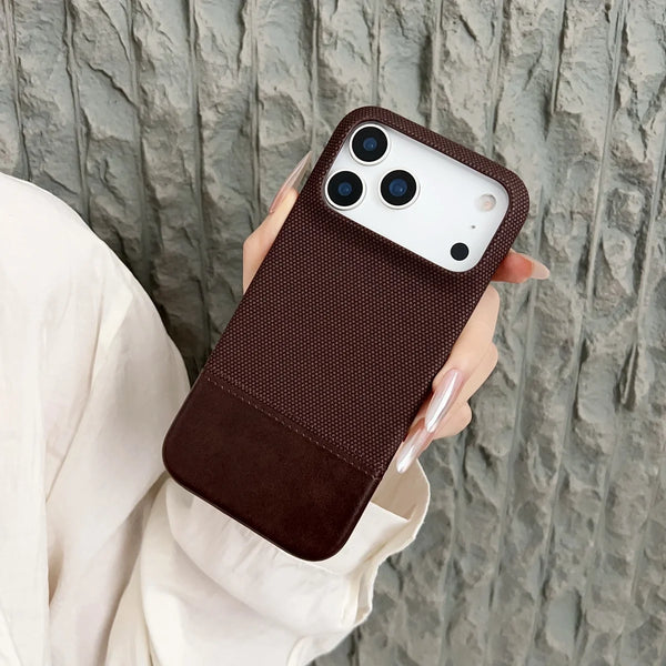 Leather Nylon iPhone Case – Shockproof & Matte - additional view