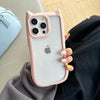 Soft Silicone Cute Cat Ear Phone Case For iPhone
