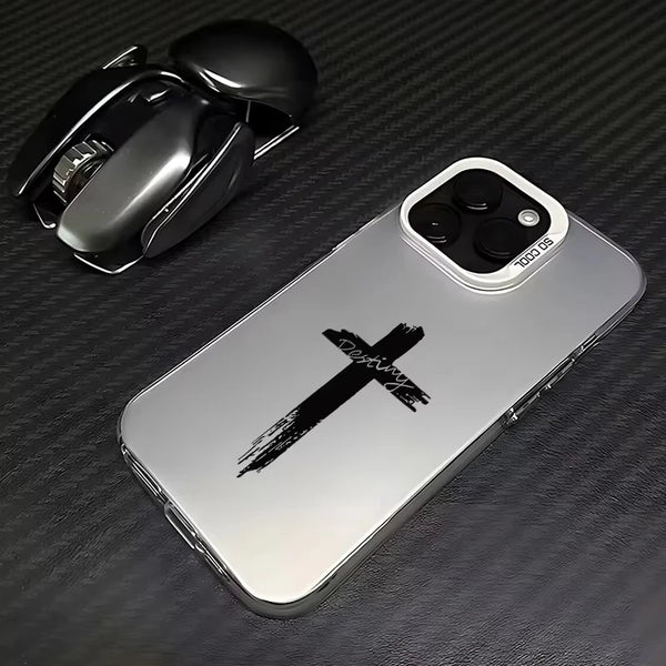 Black Cross Matte Phone Case