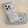 Cinnamoroll frosted iPhone case displayed on a tray showing the dreamy clear design
