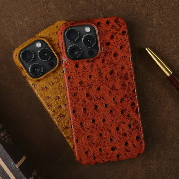 Ostrich Leather Case For iPhone 16 Pro Max | Executive Style