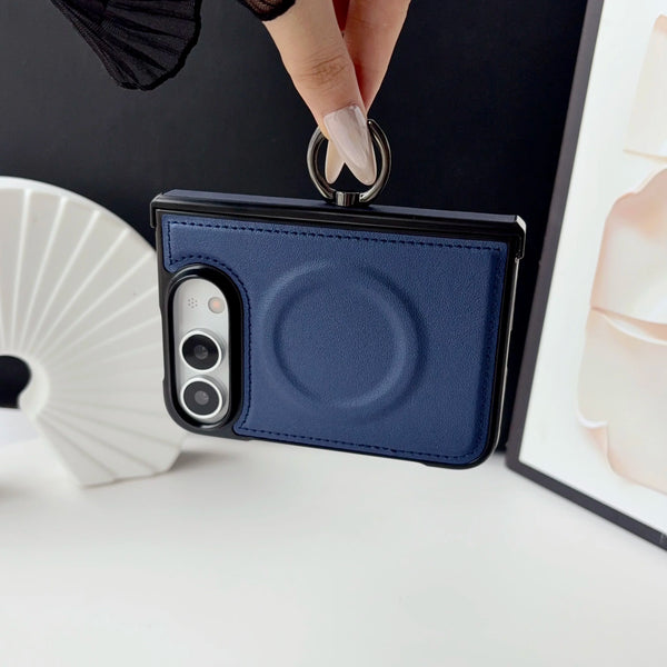 Plain Leather Magnetic Ring Case