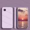 Lavender silicone iPhone 17 Air case with raised camera protection and smooth finish