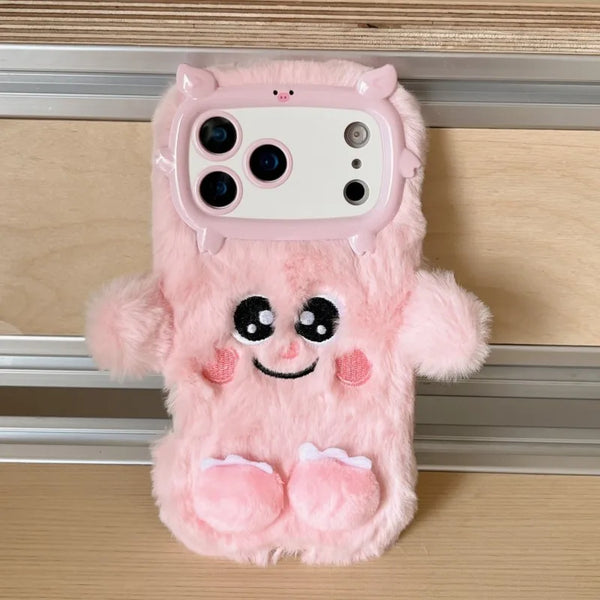 Warm Winter Plush Phone Case | Cute Cartoon Soft Cover
