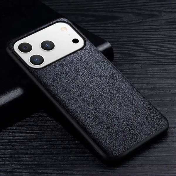 Premium Leather iPhone Case – Business Style - front view