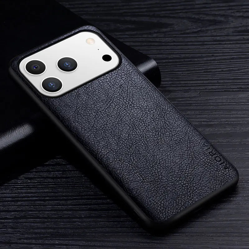 Premium Leather iPhone Case – Business Style - front view