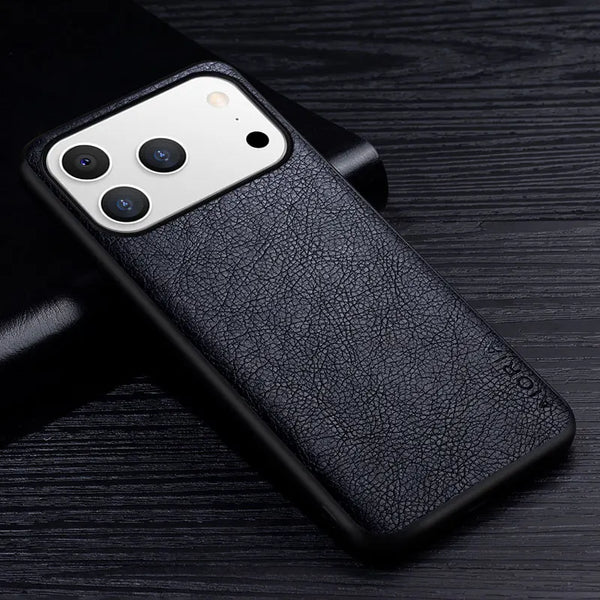 Premium Leather iPhone Case – Business Style - front view