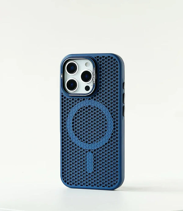 Honeycomb Grid Mesh Cooling Magsafe Phone Case Lens Bracket