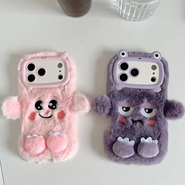 Warm Winter Plush Phone Case | Cute Cartoon Soft Cover