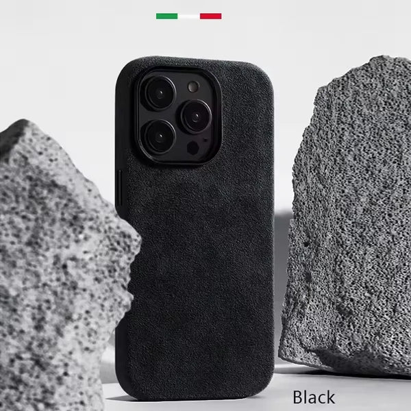 Magnetic Lens iPhone Case – Soft Suede & Shockproof