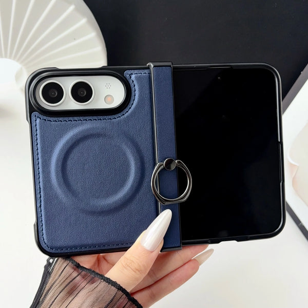 Plain Leather Magnetic Ring Case