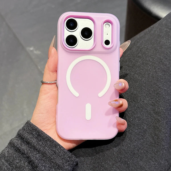 Lavender candy-tone iPhone case with slim profile and MagSafe ring