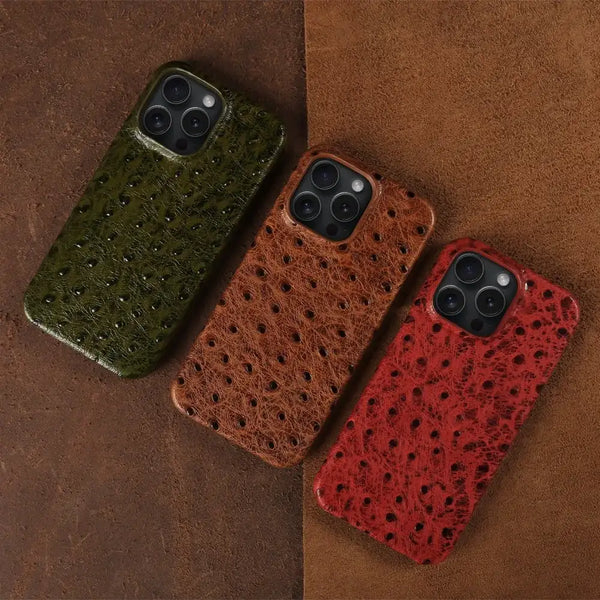 Ostrich Leather Case For iPhone 16 Pro Max | Executive Style