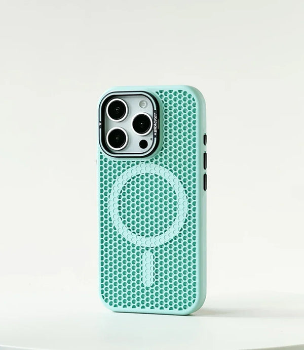 Honeycomb Grid Mesh Cooling Magsafe Phone Case Lens Bracket