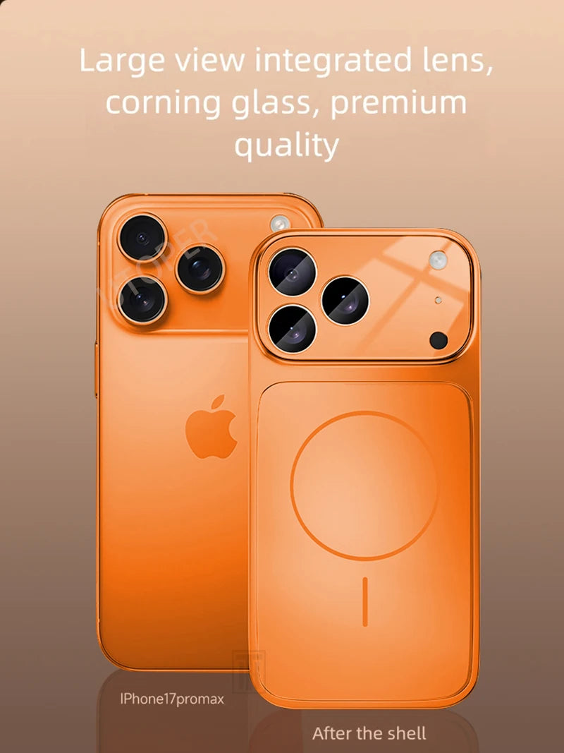Large Frame Glass Lens and case For iPhone 17 Series - front view portrait