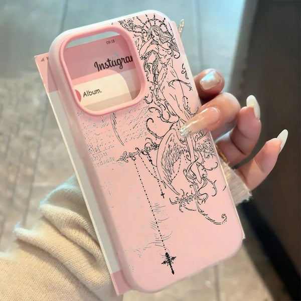 Gothic Style Angel Cross LinePhone Case