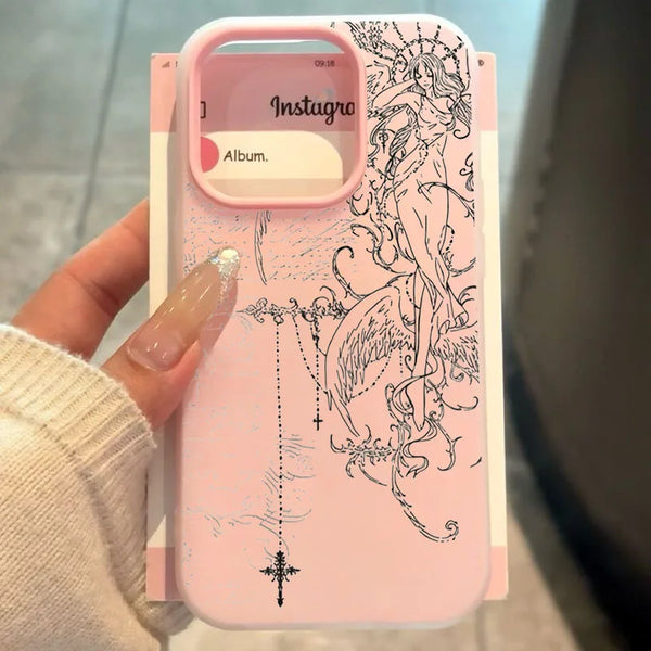 Gothic Style Angel Cross LinePhone Case