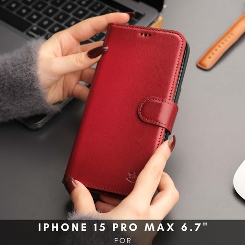 Casper iPhone 15 Pro Max Wallet Case Leather MagSafe