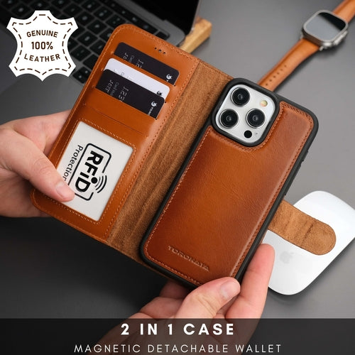 Casper iPhone 15 Pro Max Wallet Case Leather MagSafe