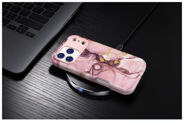 Pink Marble Case – Wireless Charging Clean