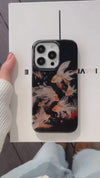 Goldfish Beautiful Sparkle Black Glossy Glacial Texture Cover