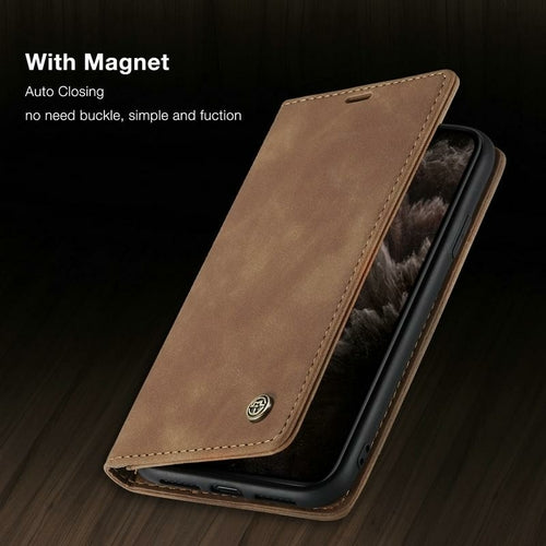 Magnetic Flip Wallet Case for iPhone 7, 8, X, 11, 12, 13