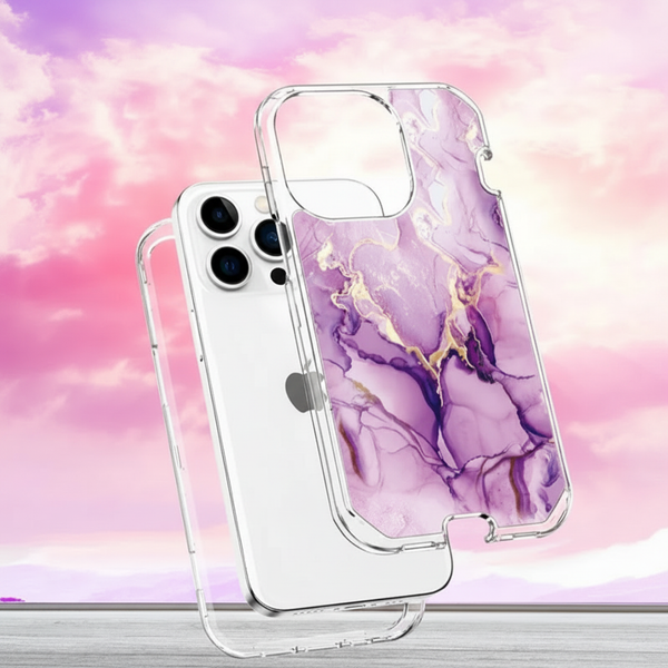 Purple Marble Tri-Layer Case – Square Clean