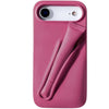 Trendora light gray matte silicone iPhone case with built-in holder for lip gloss and raised camera protection.